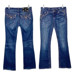 Miss Me | Bling Boot Cut Jeans Flap Pocket Size 27 Style JP5141BR